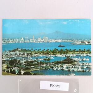 San Diego California 1970s Postcard CA PC Point Loma Bay Shelter Island Boats